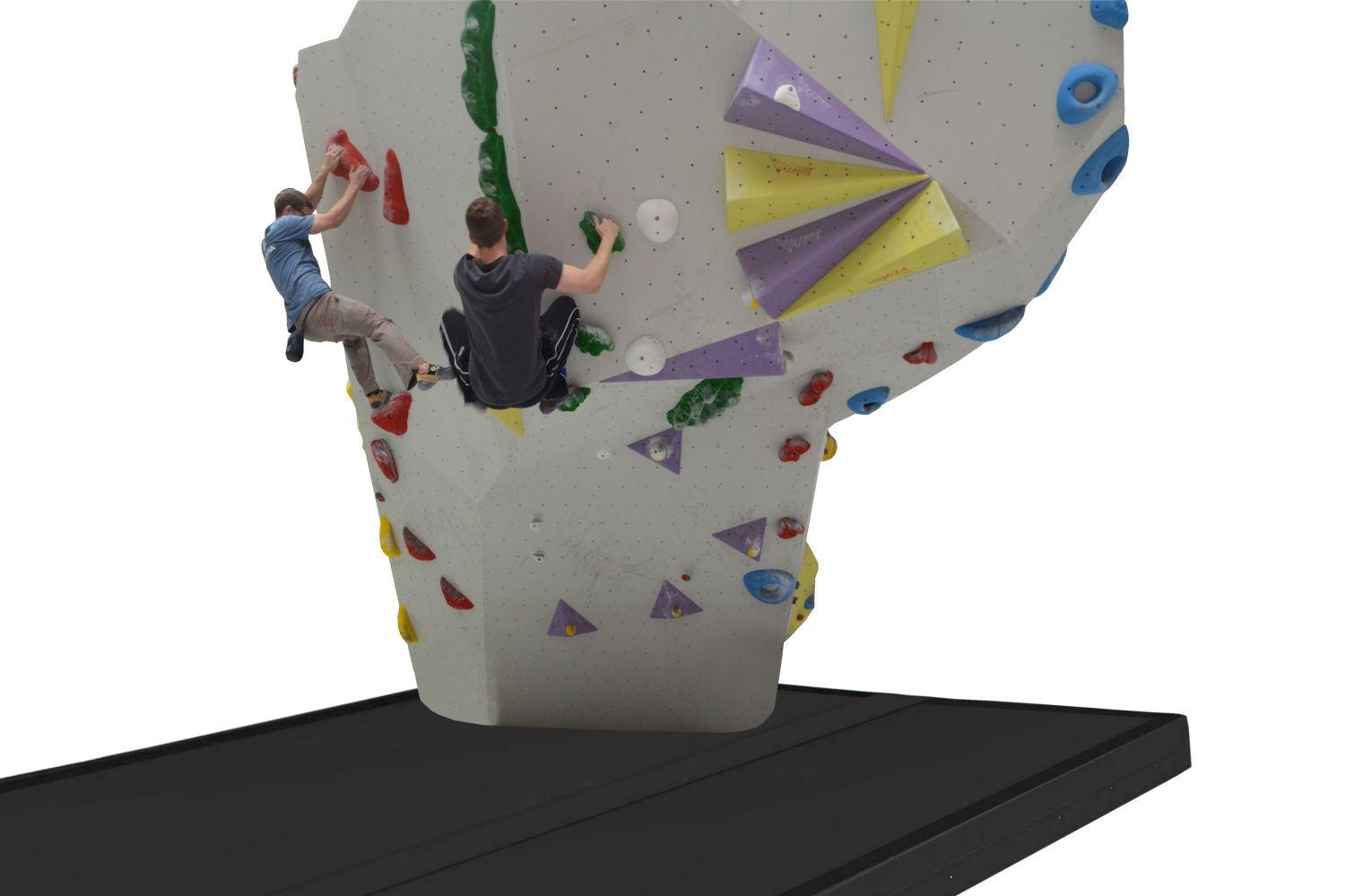 Bouldermatte-Boulderfelsen - Die Bouldermatte-Profi mit dem speziellen Sandwichtkern bietet den idealen Fallschutz für den Einsatz beim Bouldern. 