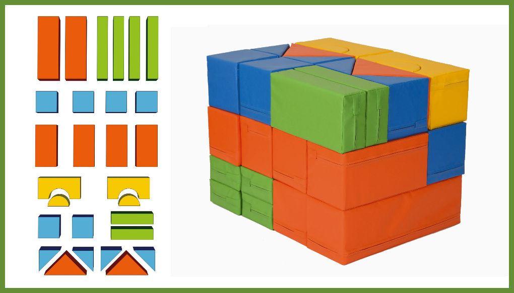 Bausteinsatz-Maja - die MINI Bewegungsbausteine von Bänfer werden gerne eingesetzt in Kitas mit U3 - Gruppen, Spielgruppen und Krabbelgruppen sowie Eltern-Kind Gruppen Bausteinsatz-Maja - Großbausteine Mini für Kleinkinder bis 2 Jahre
