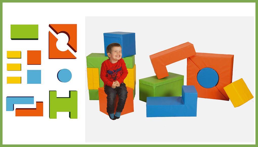 Bausteinsatz-Lutzi-Bänfer - die Bewegungsbausteine von Bänfer werden gerne eingesetzt in der Kita, Grundschule, Spielgruppe, Therapie und Arztpraxis. Bausteinsatz-Lutzi-Bänfer - die Großbausteine MAXI für Kinder ab 4 Jahren sind die am meisten verbreiteten Baumodule