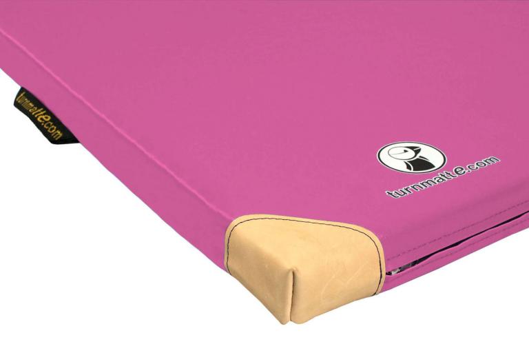 Leichtturnmatte-Soft mit Lederecken - pink - für Babys und Kleinkinder