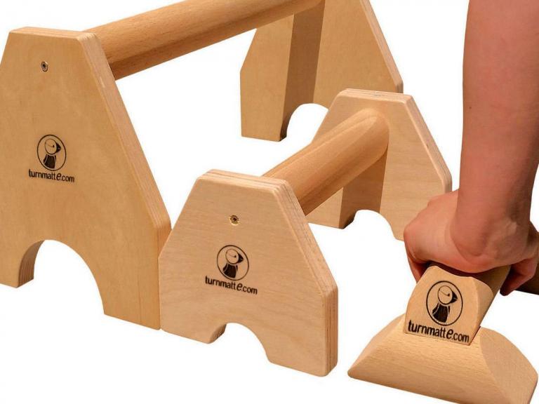 Handstandklotz, Parallettes, Liegestuetzengriff - Größenvergleich.