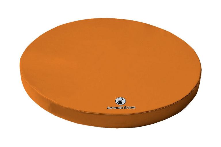 Weichbodenmatte-rund-orange - mit einer Stärke von 10 bis 25 cm - zum Spielen, Toben, Turnen