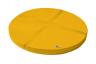 Runde Weichbodenmatte - gelb - die Matte besteht aus 4 Einzelteilen und wird mit Klettstreifen verbunden