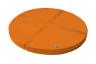 Runde Weichbodenmatte - orange - die Matte besteht aus 4 Einzelteilen und wird mit Klettstreifen verbunden