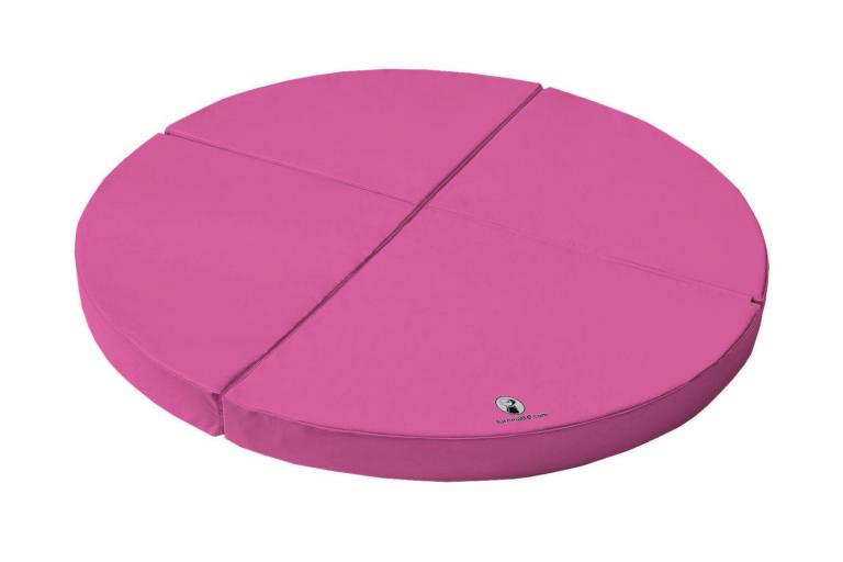 runde Weichbodenmatte - pink - die Matte kann in einzelne Viertelkreise getrennt werden