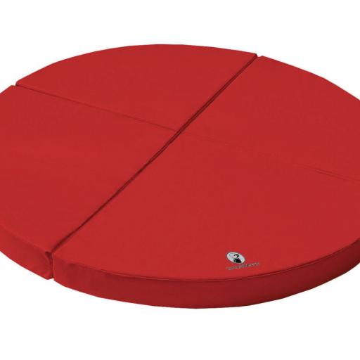 runde Weichbodenmatte - rot - die Matte kann in einzelne Viertelkreise getrennt werden