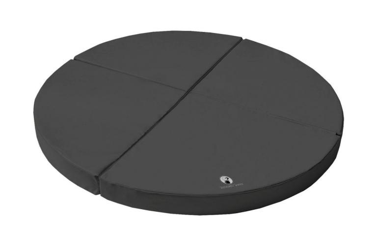 runde Weichbodenmatte - schwarz - die Matte kann in einzelne Viertelkreise getrennt werden