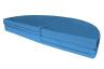 Weichbodenmatte rund - zusammengeklappt - hellblau - die Matte kann in einzelne Viertelkreise getrennt werden
