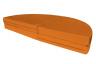 Weichbodenmatte rund - zusammengeklappt - orange - die Matte kann in einzelne Viertelkreise getrennt werden