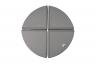 Weichbodenmatte rund - grau - bestehend aus 4 Viertelkreisen