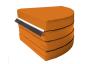 Weichbodenmatte rund - Verbindung - orange - die Matte kann in einzelne Viertelkreise getrennt werden