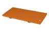 Klappmatte-auseinander-orange - platzsparende Faltmatte