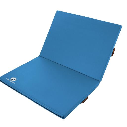 Klappmatte-hellblau - Turnmatte faltbar - für mehr Stauraum
