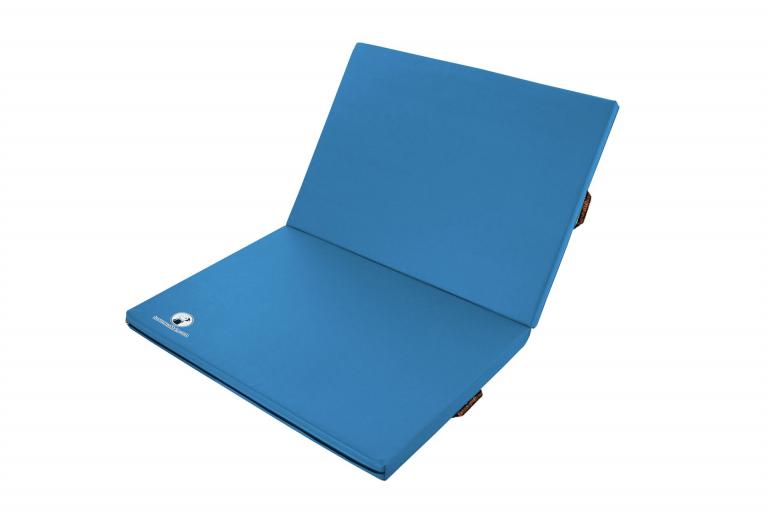 Klappmatte-hellblau - Turnmatte faltbar - für mehr Stauraum