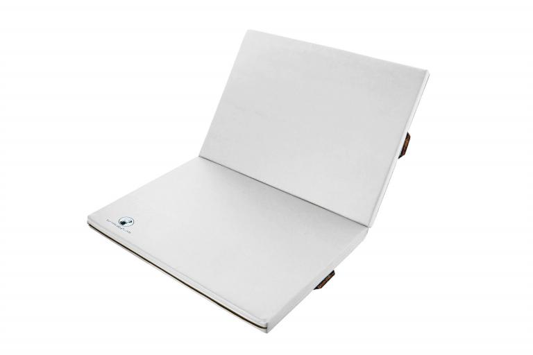 Klappmatte-weiss - Turnmatte faltbar - für mehr Stauraum