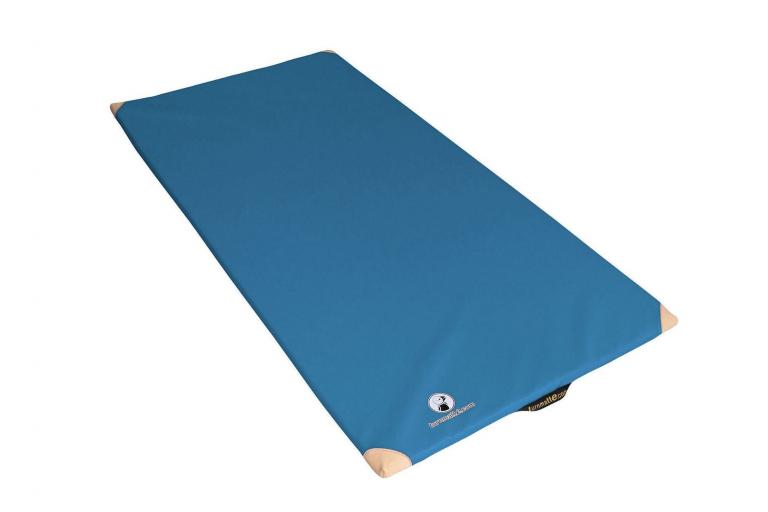 Leichtturnmatte 3 cm - mit Lederecken - hellblau