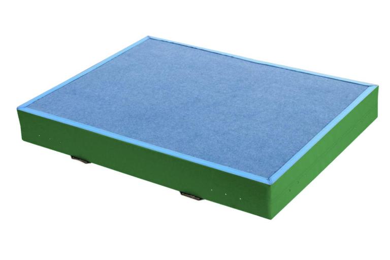 Niedersprungmatte-blau-gruen - mit optimaler Dämpfung und Härtegrad