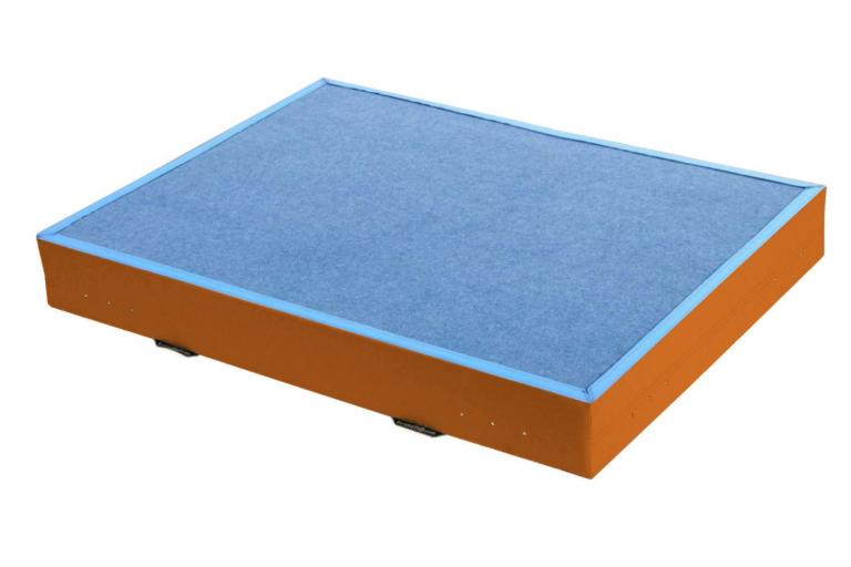 Niedersprungmatte-blau-orange - mit optimaler Dämpfung und Härtegrad