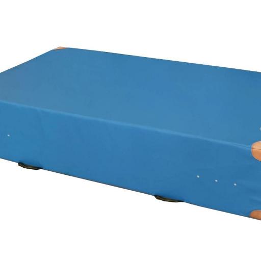 Weichboden mit Lederecken - hellblau - diese Weichbodenmatte ist mit 8 Lederecken ausgestattet
