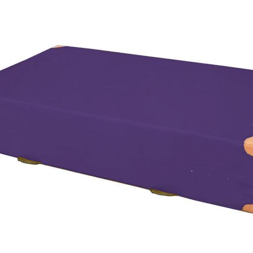 Weichboden mit Lederecken - lila - diese Weichbodenmatte ist mit 8 Lederecken ausgestattet