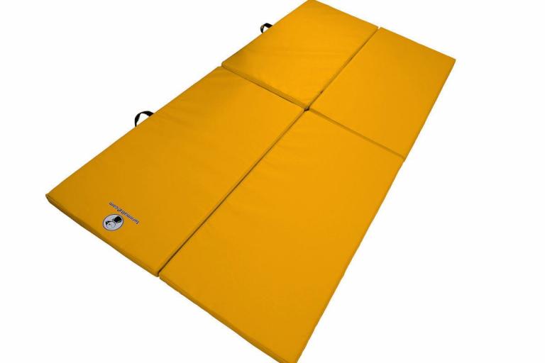 Faltmatte Candy 4-Joy - Turnmatte - gelb - die Klappmatte besteht aus 4 Elementen - mit nur ca. 5 kg ist sie extrem leicht