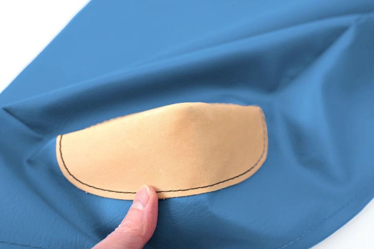 Ersatzbezug mit Lederecken für Weichbodenmatte - hellblau - in verschiedenen Größen erhältlich