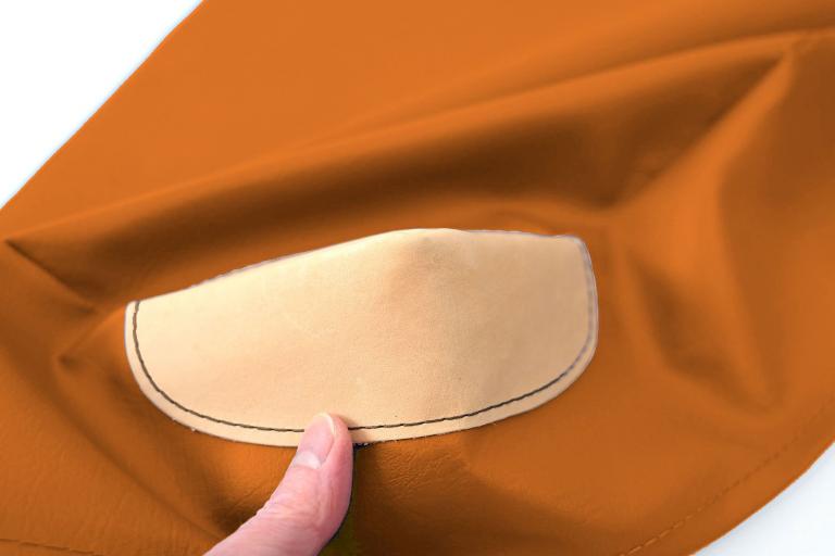 Ersatzbezug mit Lederecken für Weichbodenmatte - orange - in verschiedenen Größen erhältlich