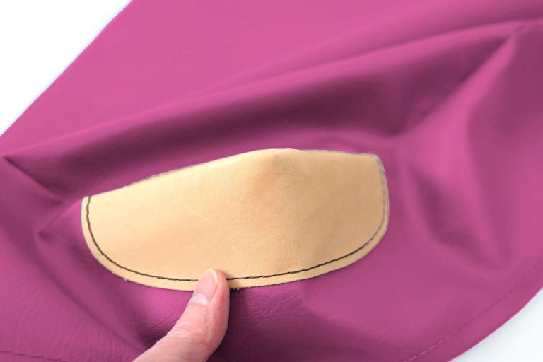 Ersatzbezug mit Lederecken für Weichbodenmatte - pink - in verschiedenen Größen erhältlich