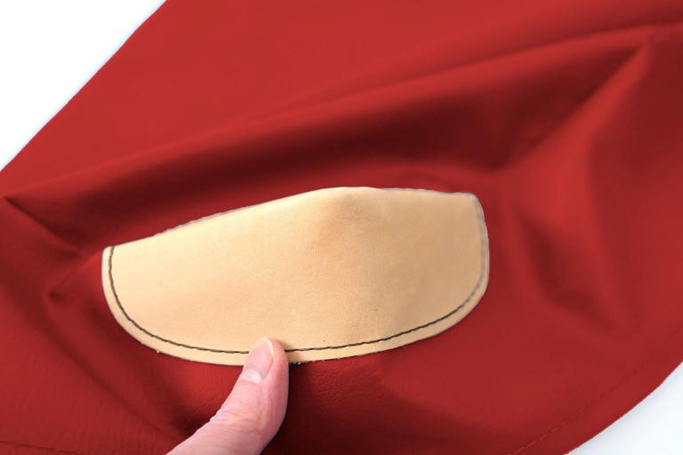 Ersatzbezug mit Lederecken für Weichbodenmatte - rot - in verschiedenen Größen erhältlich