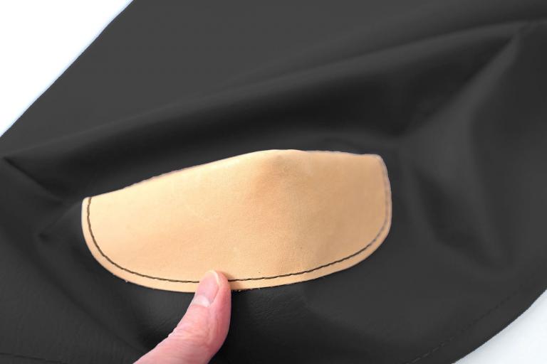 Ersatzbezug mit Lederecken für Weichbodenmatte - schwarz - in verschiedenen Größen erhältlich